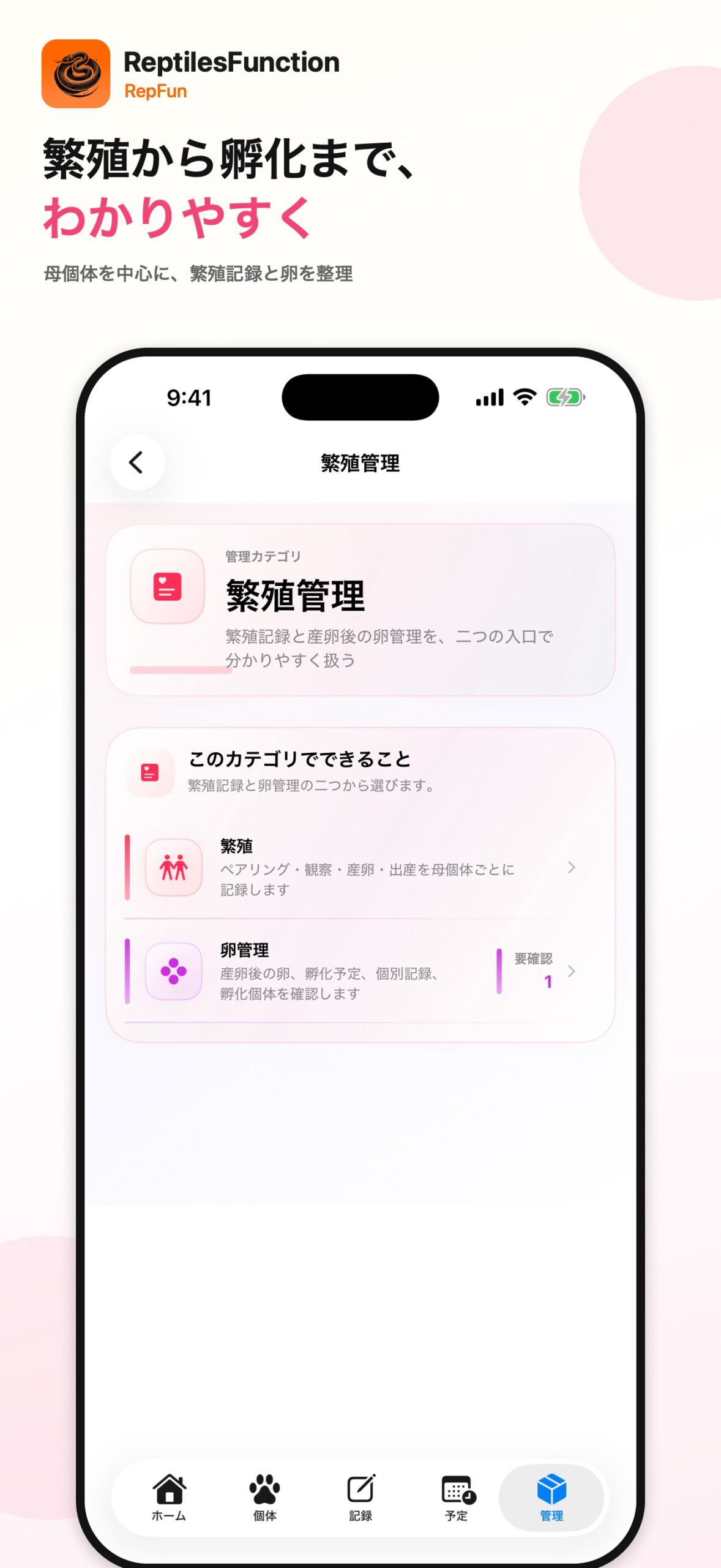 繁殖と卵の管理